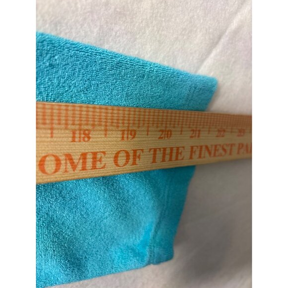 Talbots Womens XS Blue & Green Terrycloth V-Neck Long Sleeve Top - Picture 7 of 11